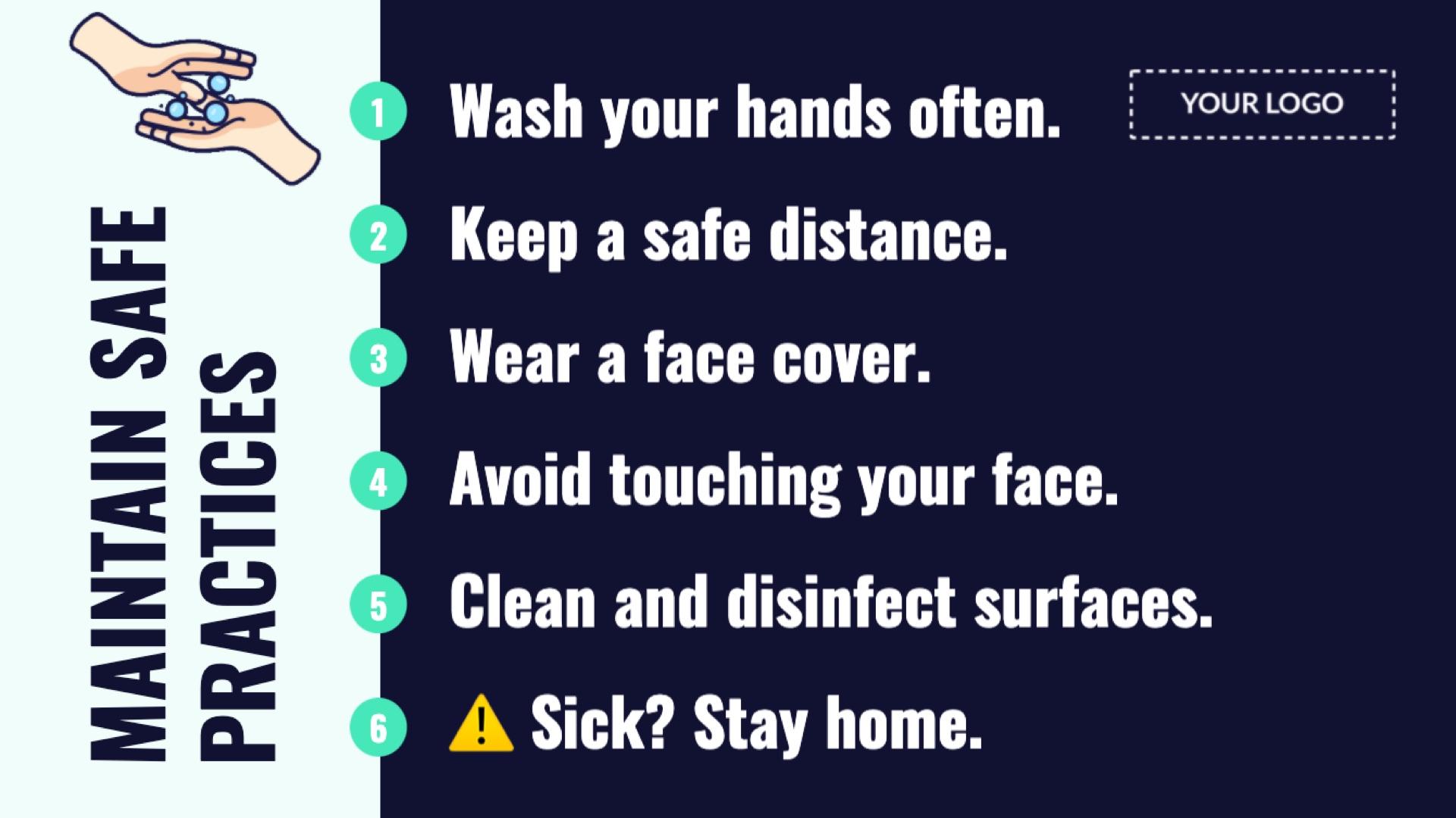 Campaign Safe Practices Text Digital Signage Template